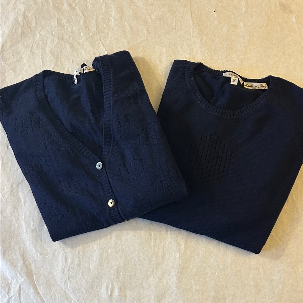 Bill Blass Navy Knit Pullover Sweater Set - Picture 16 of 16
